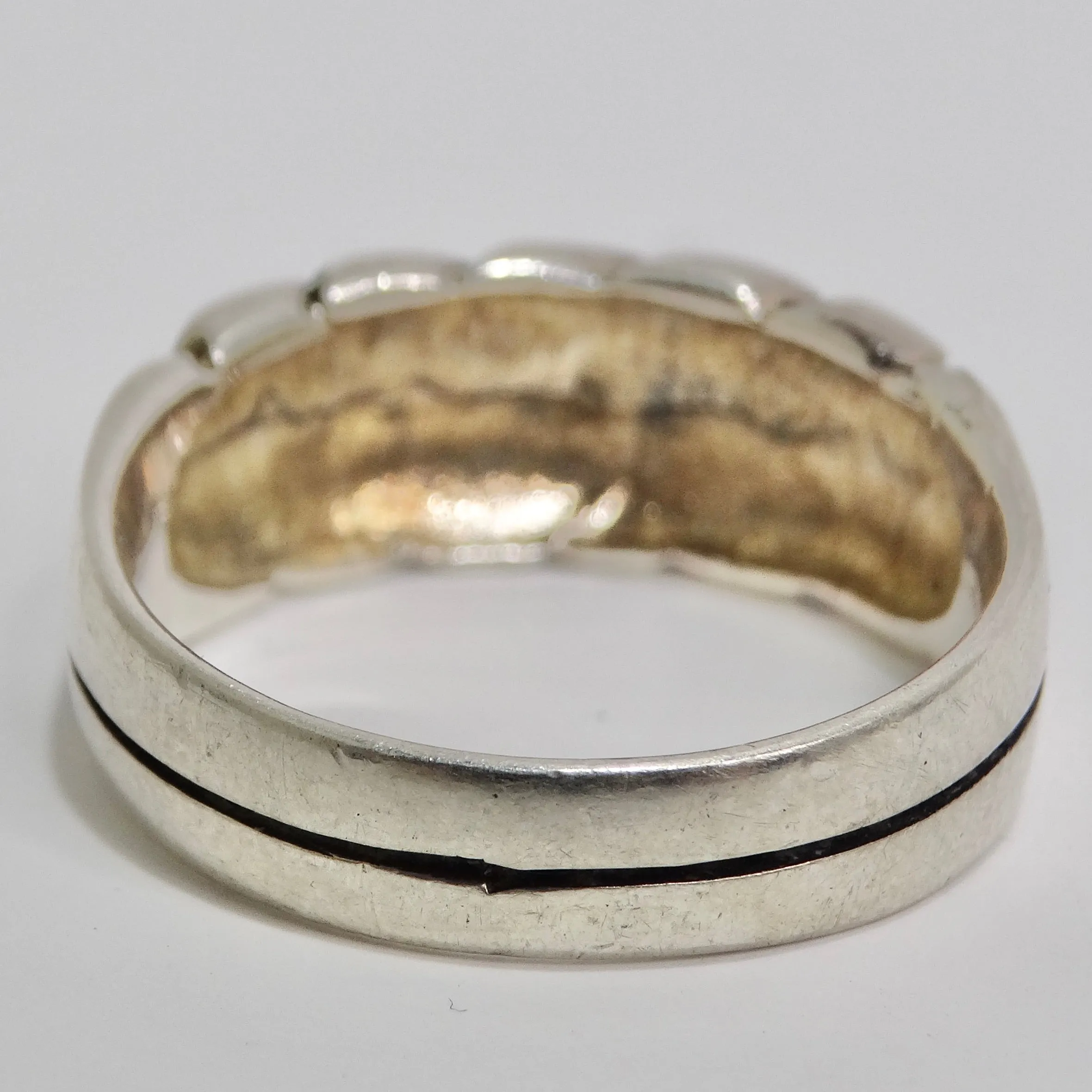 1980s Pure Silver Mens Ring