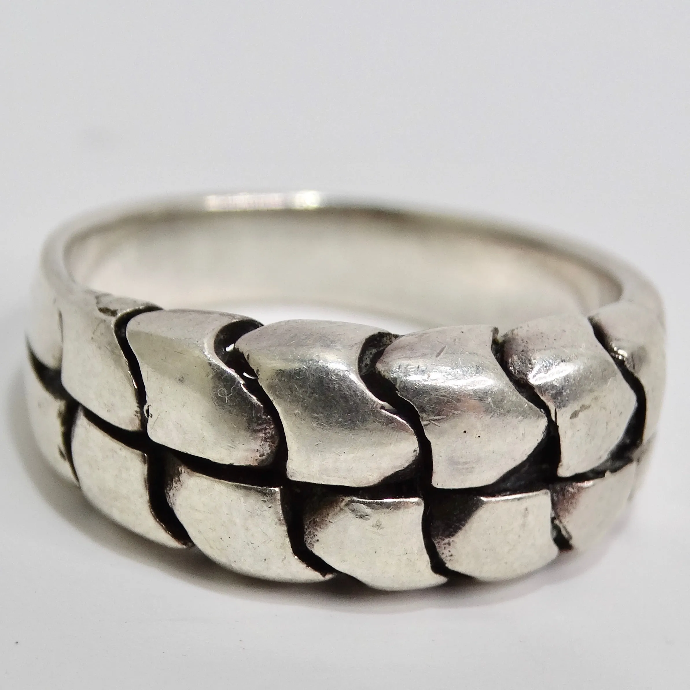 1980s Pure Silver Mens Ring