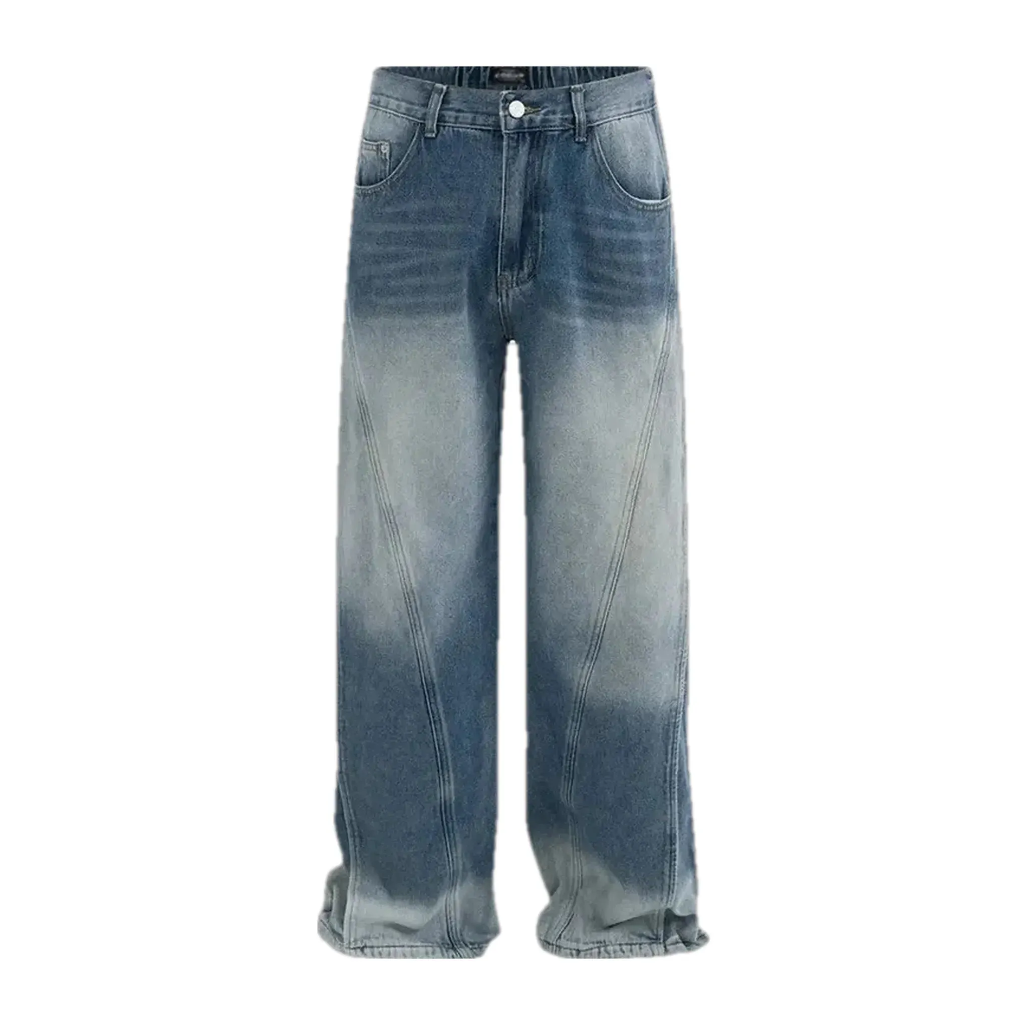 Abraded baggy-fit men's jeans