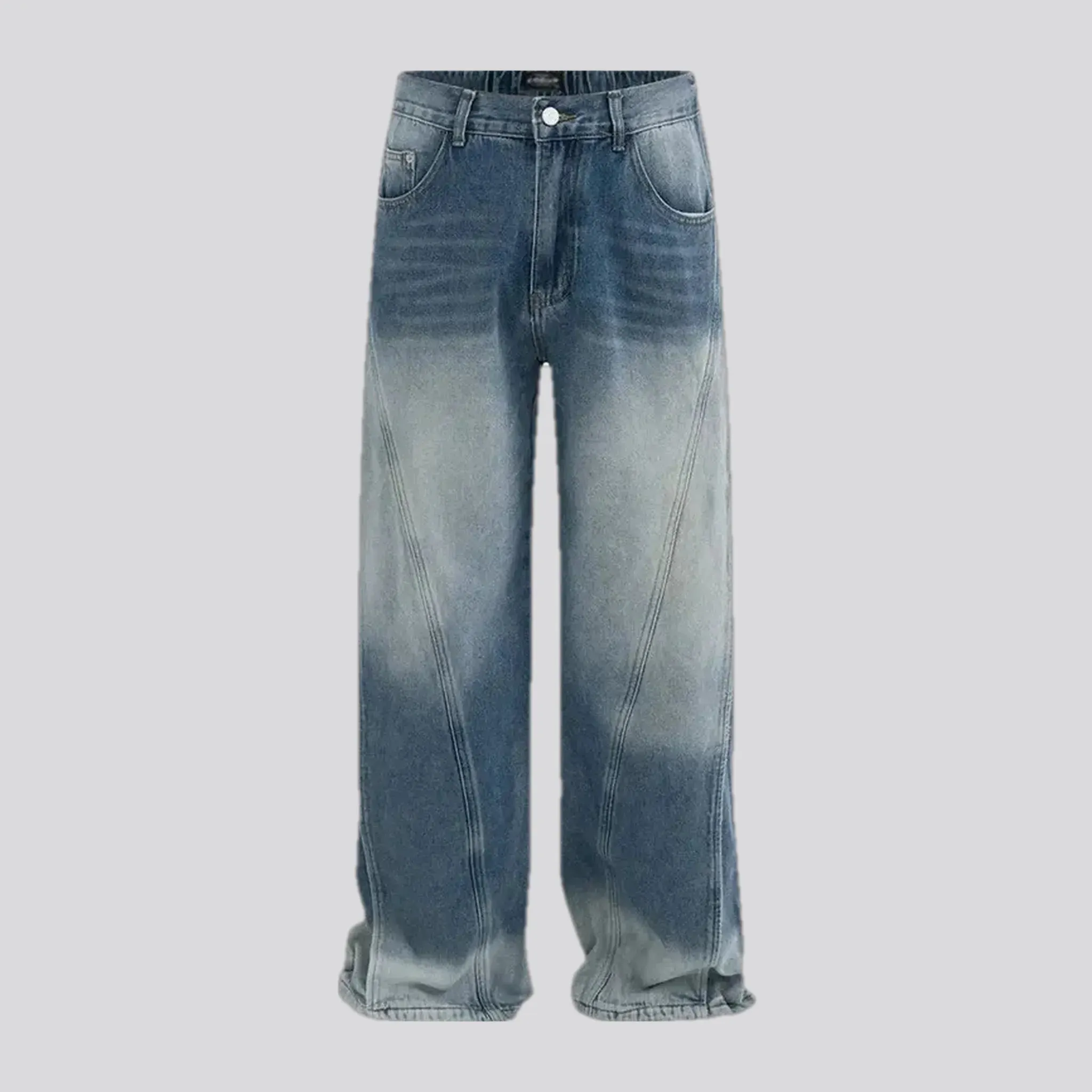 Abraded baggy-fit men's jeans