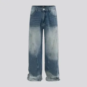 Abraded baggy-fit men's jeans