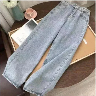 Advbridge  -  Y2K Korean Style Black Vintage Printing Jeans Men's Fashion Streetwear Embroidered Baggy Jeans  Street Casual Women Pants