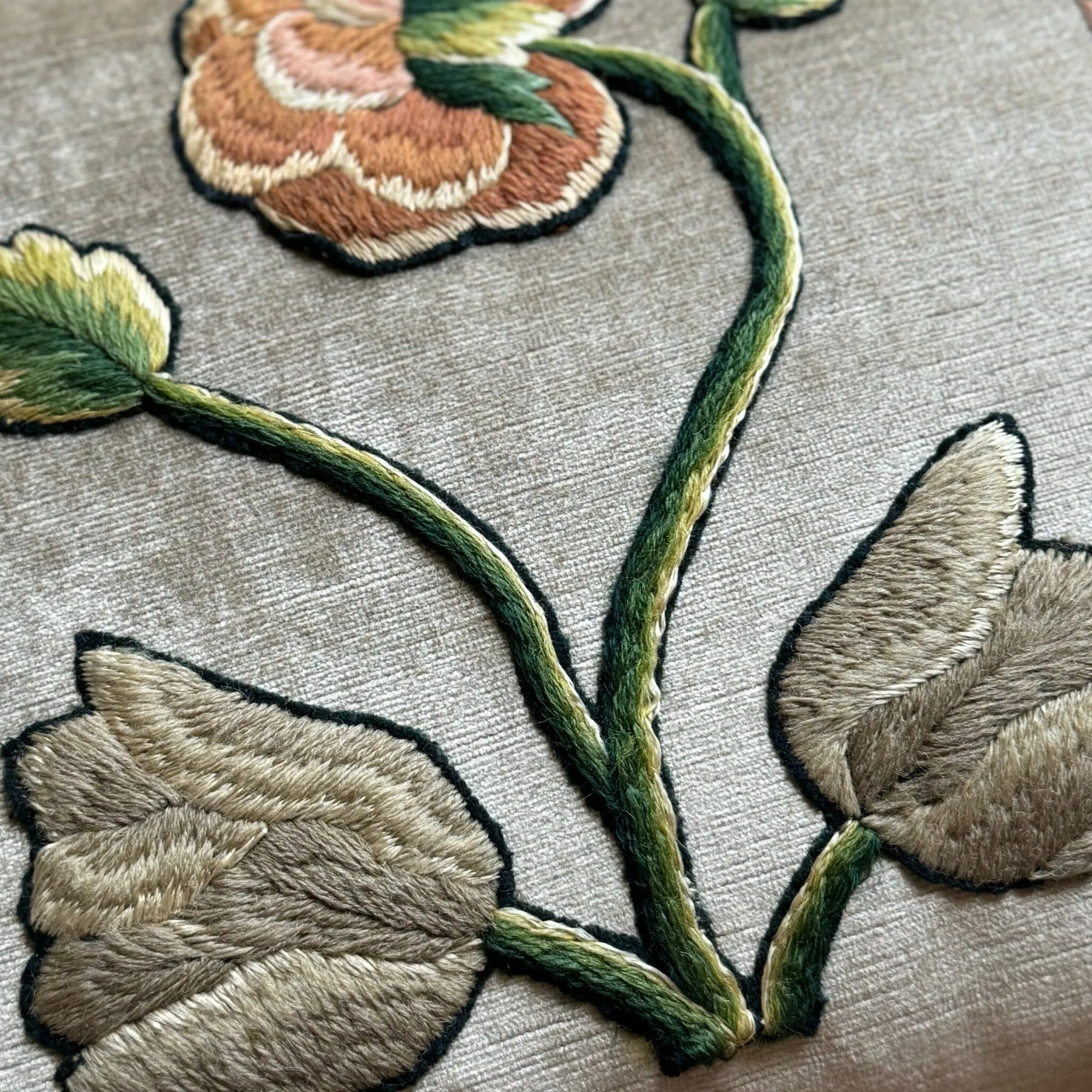 Antique English Crewel Embroidery (#E062024 | 14.5 x 19")