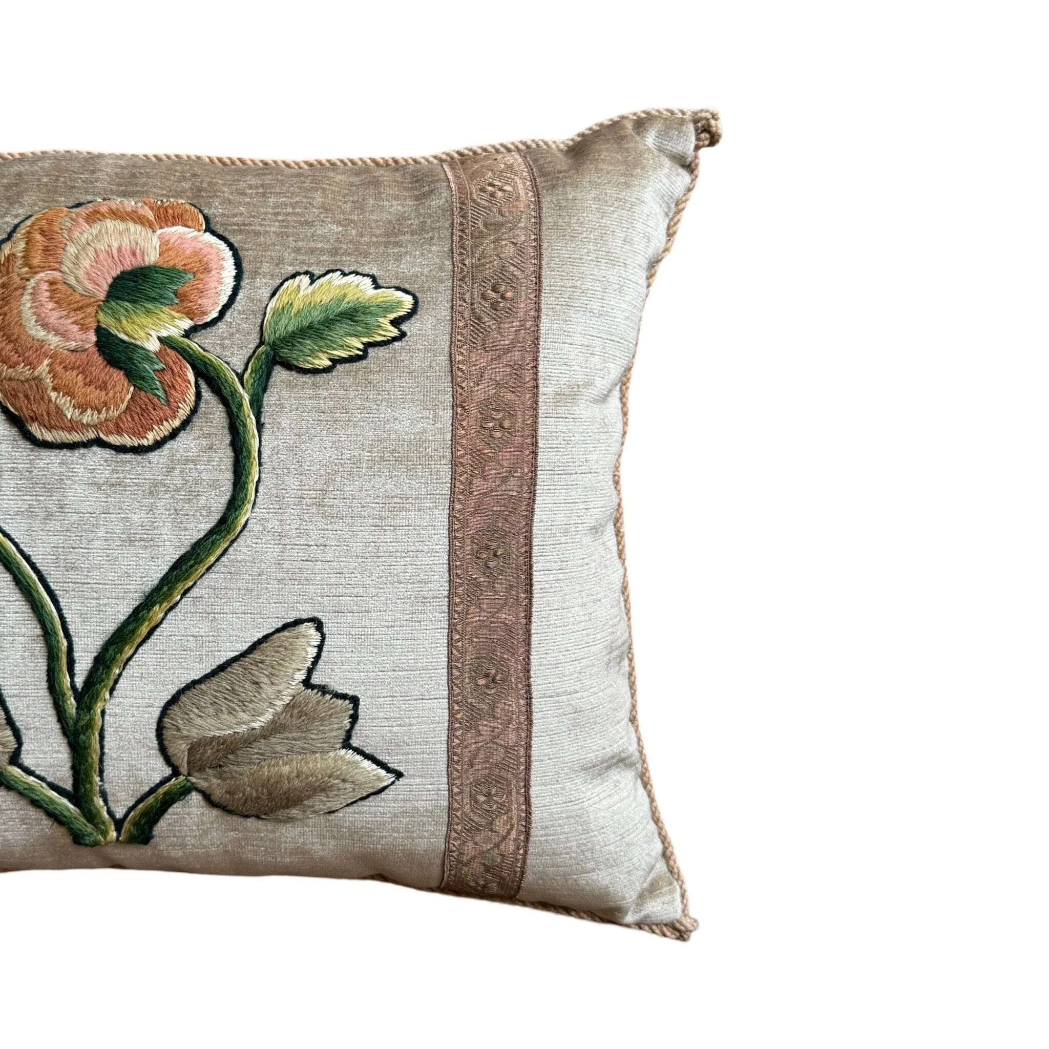 Antique English Crewel Embroidery (#E062024 | 14.5 x 19")