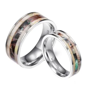 Antler Camouflage Granite Titanium Wedding Band