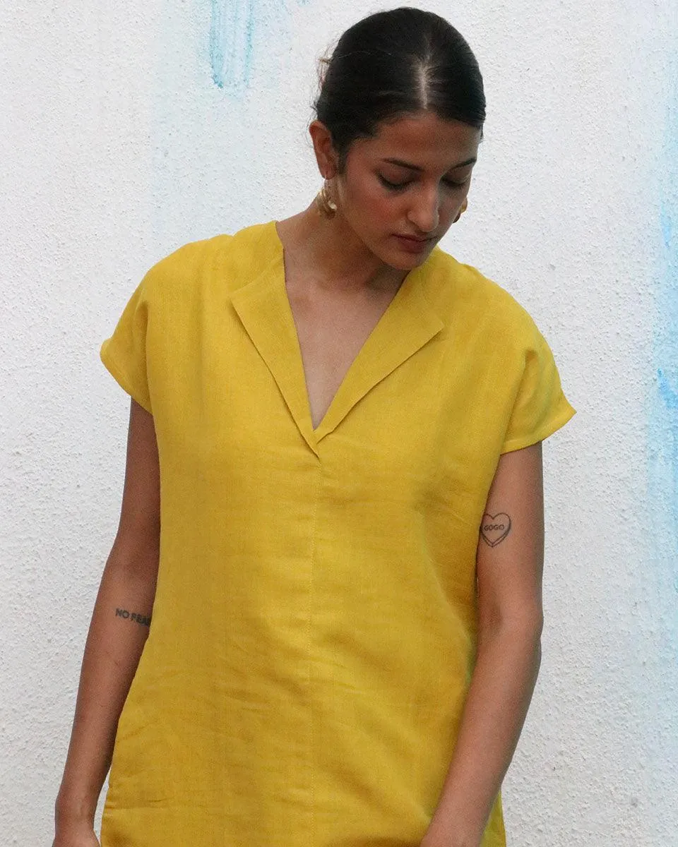 Arnette Handwoven Linen Dress - Breathe
