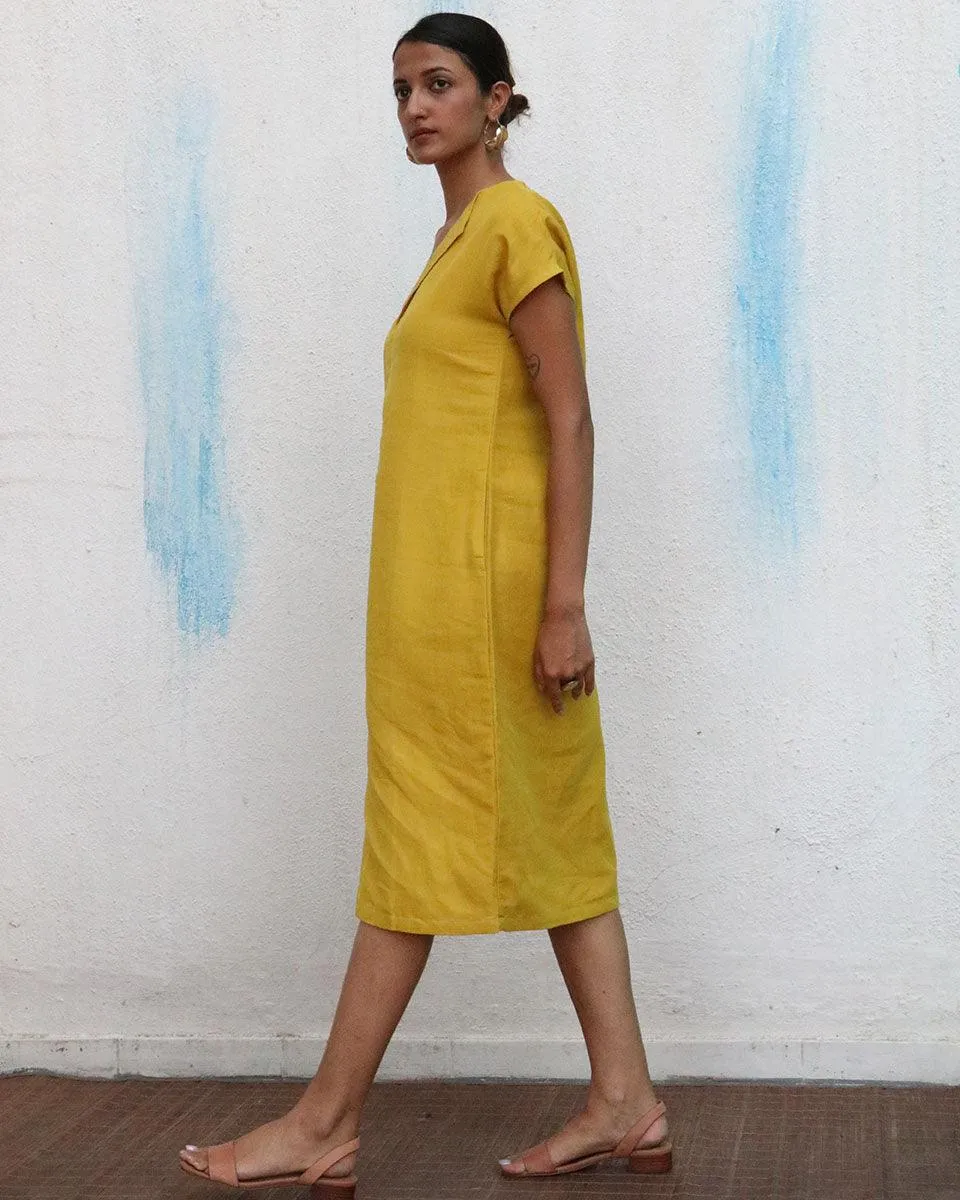 Arnette Handwoven Linen Dress - Breathe