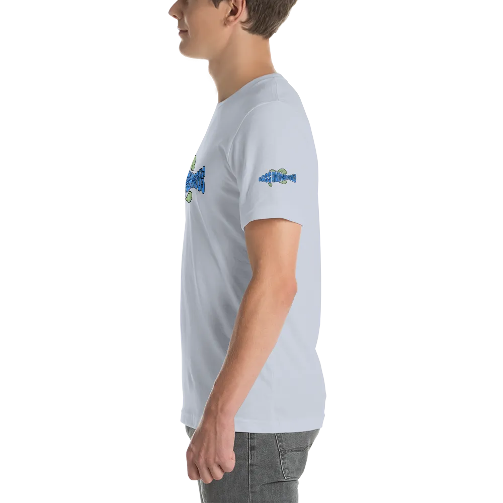 BA Teal/Kiwi short sleeve Swimlogo with sleeves and back print.