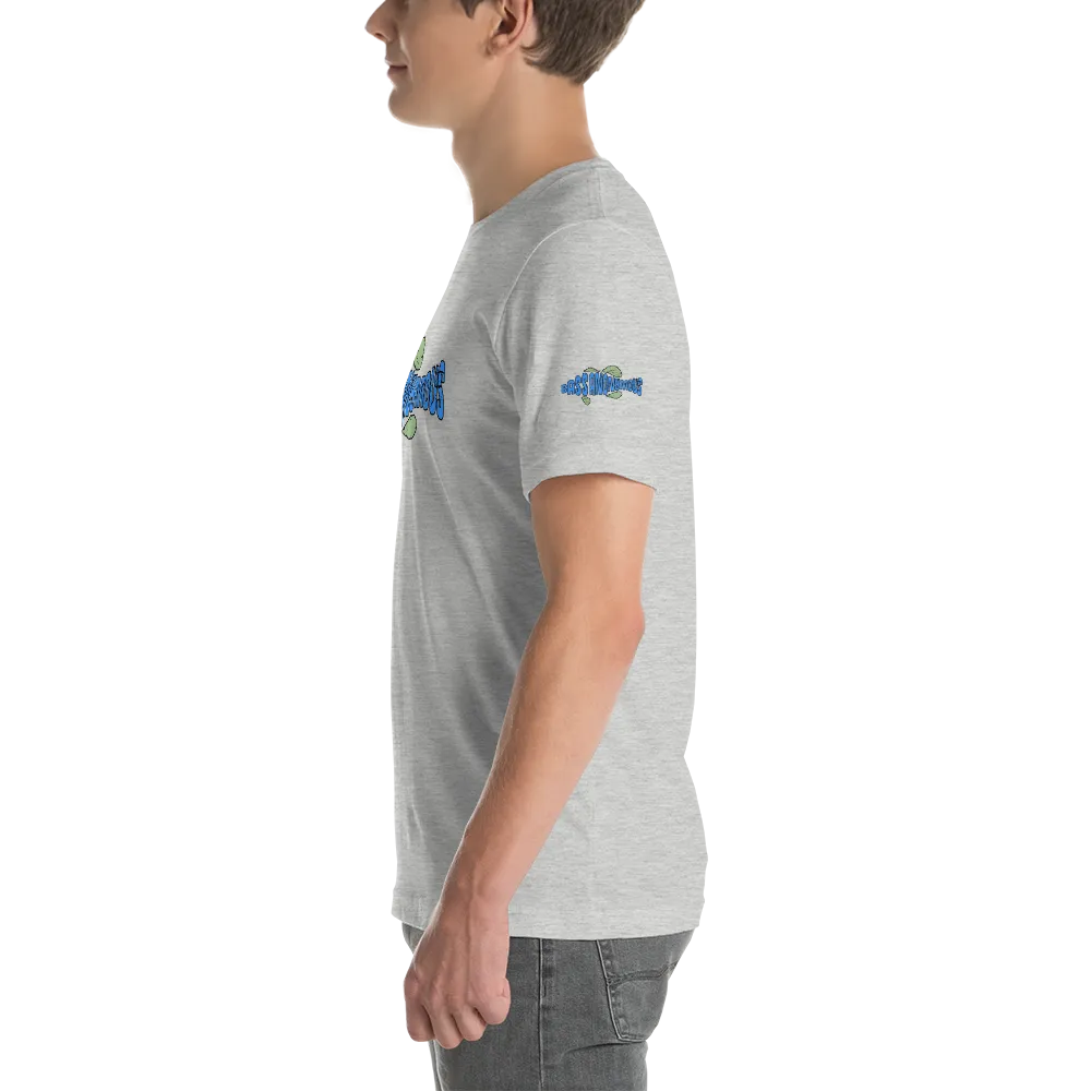 BA Teal/Kiwi short sleeve Swimlogo with sleeves and back print.