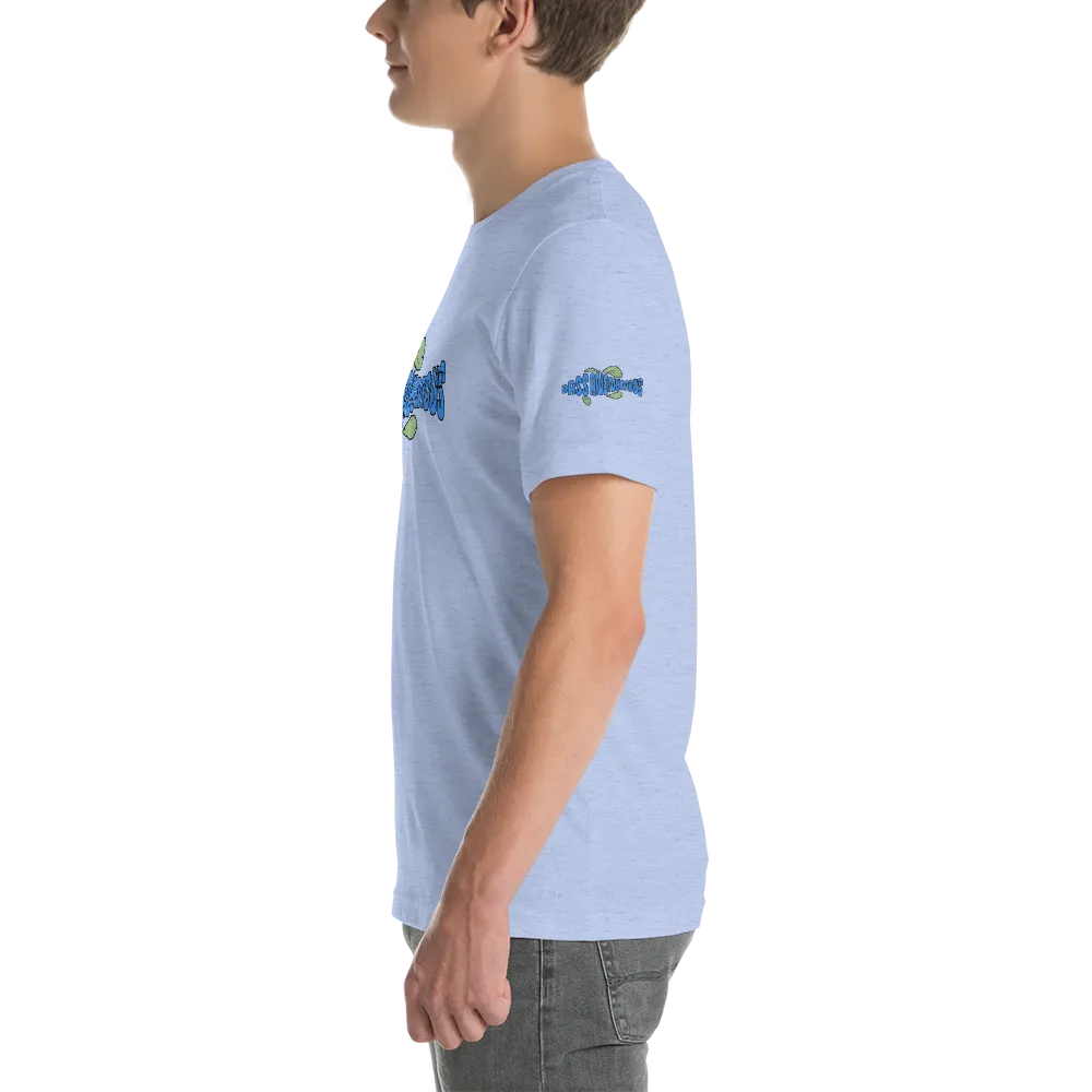 BA Teal/Kiwi short sleeve Swimlogo with sleeves and back print.