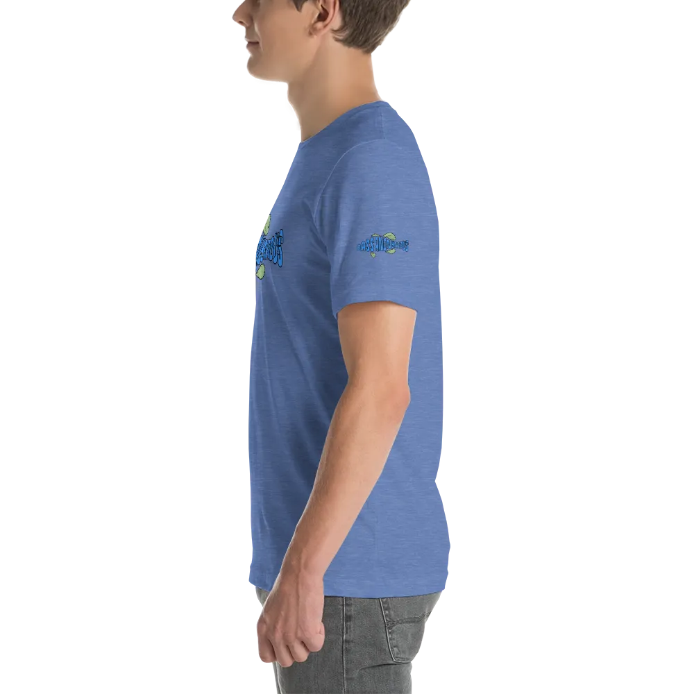 BA Teal/Kiwi short sleeve Swimlogo with sleeves and back print.