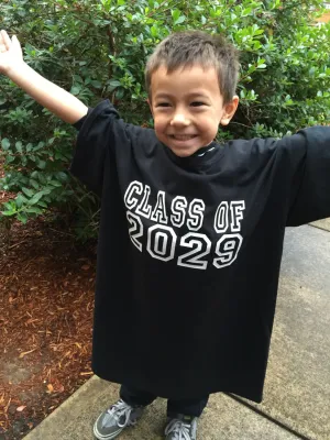 Back to School Photo Prop T-Shirt for Kids Class Of ______ with Handprint Space for Each Year