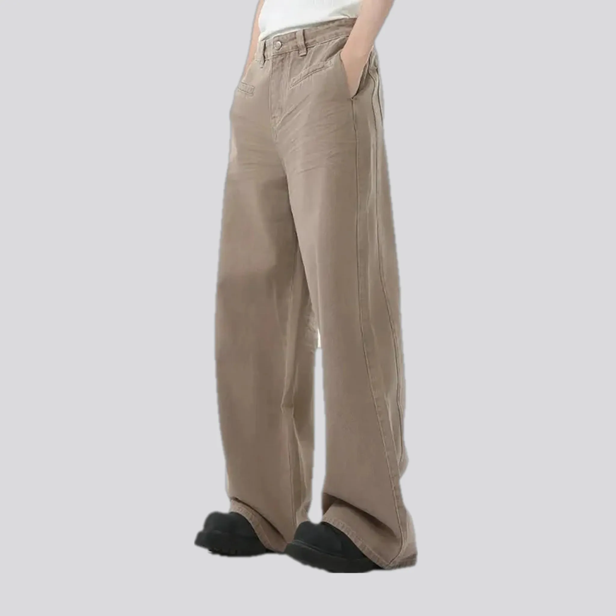 Baggy casual midweight jean pants for men
