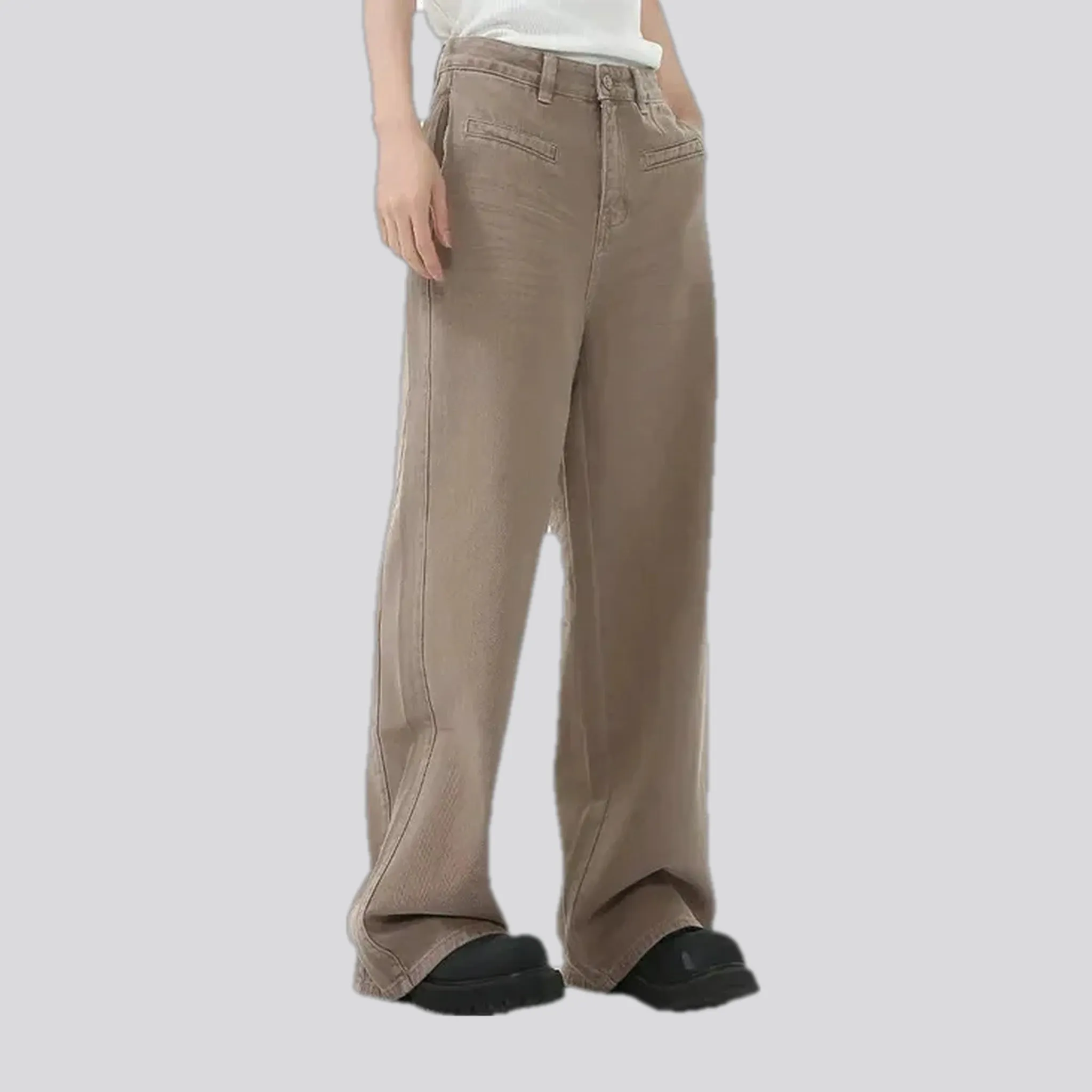 Baggy casual midweight jean pants for men
