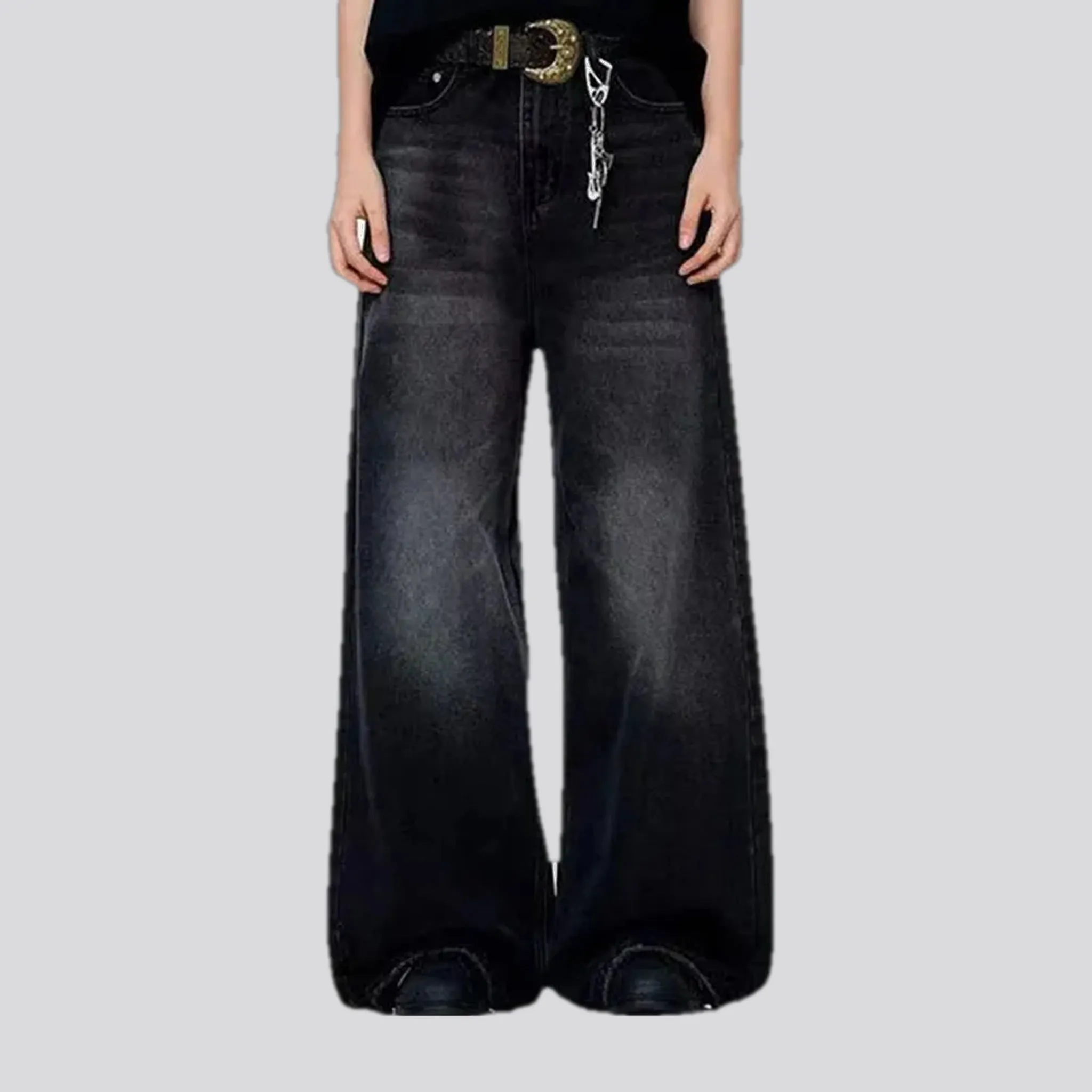 Baggy mid-rise fashion men's jeans