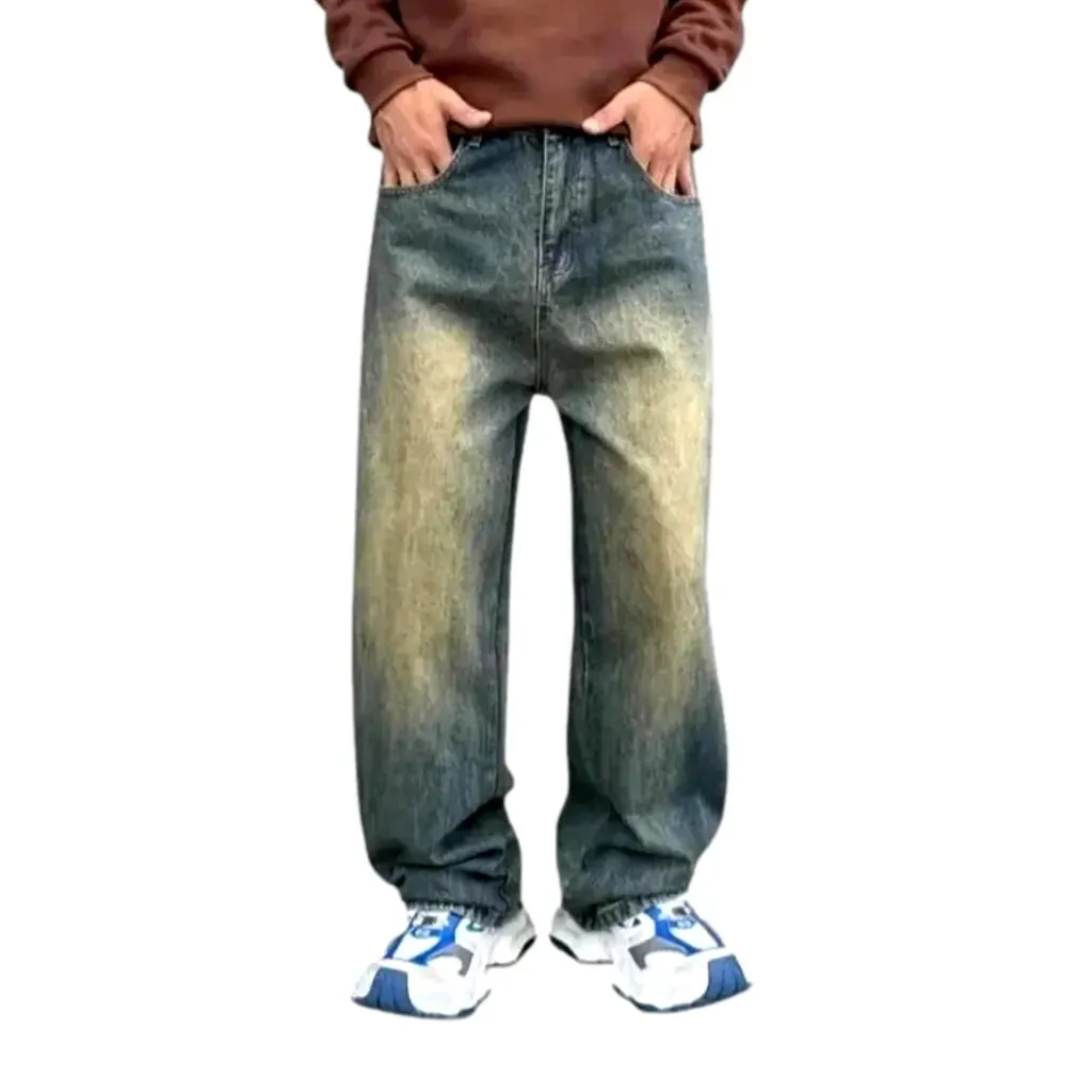 Baggy stonewashed fashion men's jeans