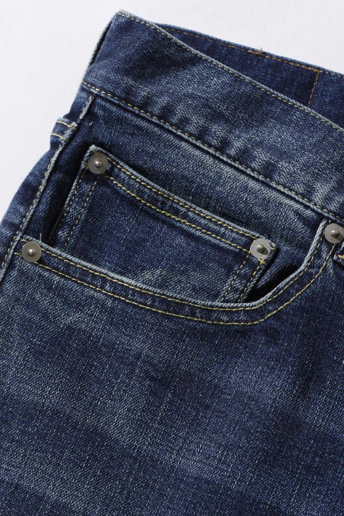 BAGGY STRETCH DENIM PANTS - INDIGO