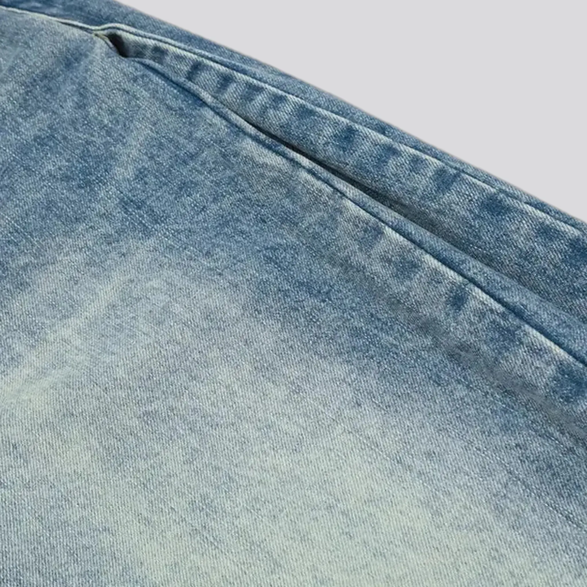 Baggy style abraded men's jeans