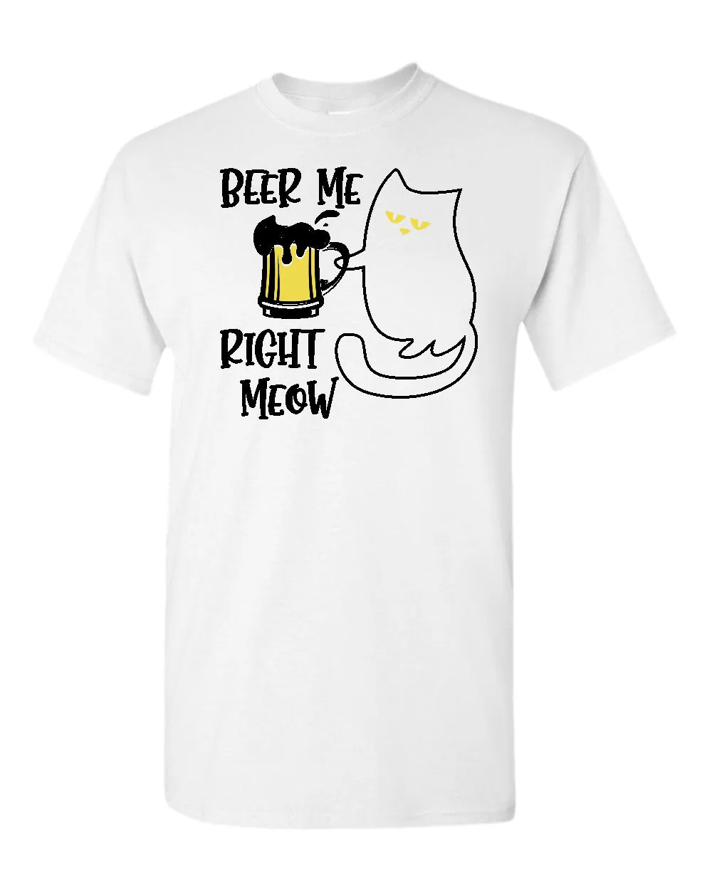 Beer me right meow t-shirt, beer lover t-shirt, cat lover tees