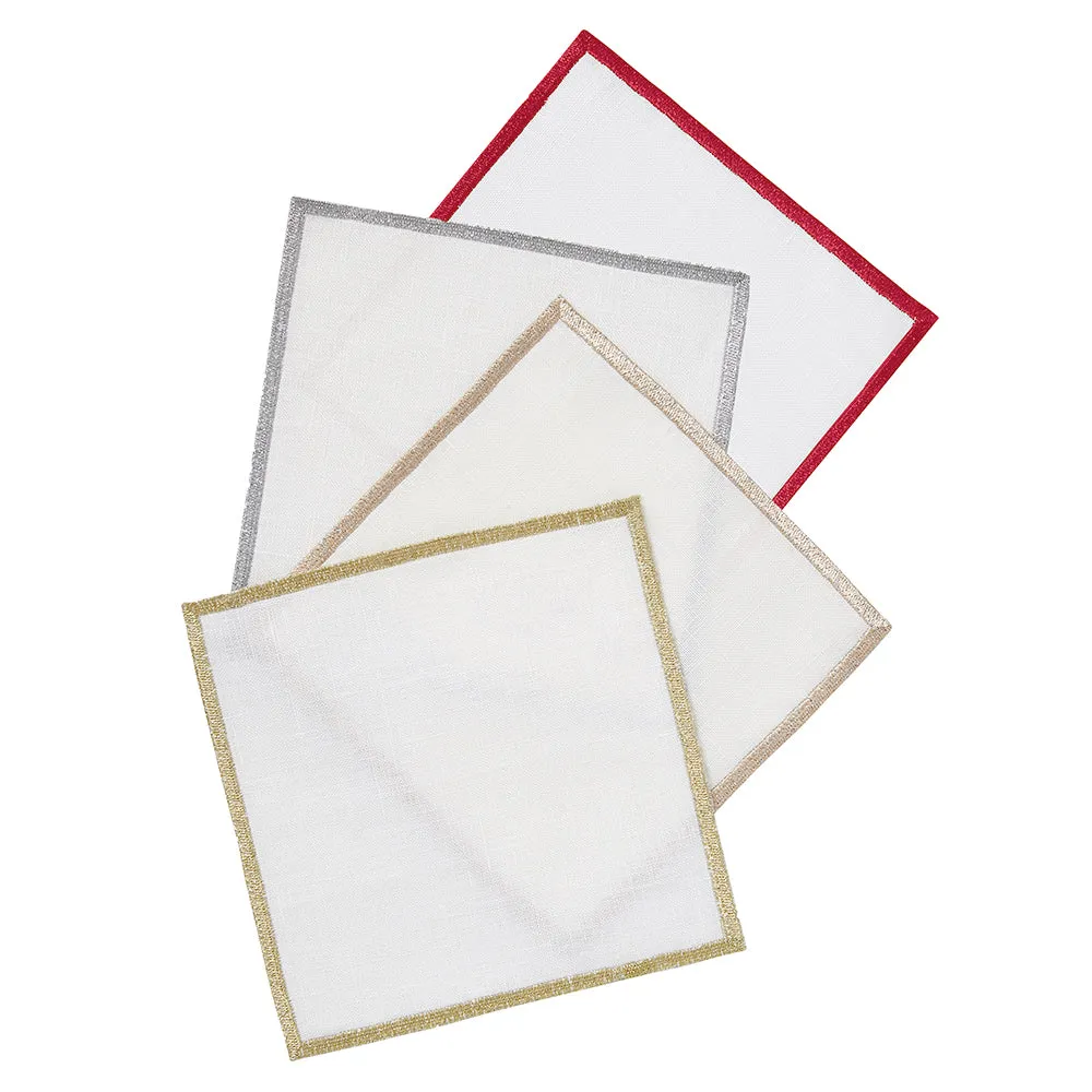 Bel Air Metallic Cocktail Napkins S/4