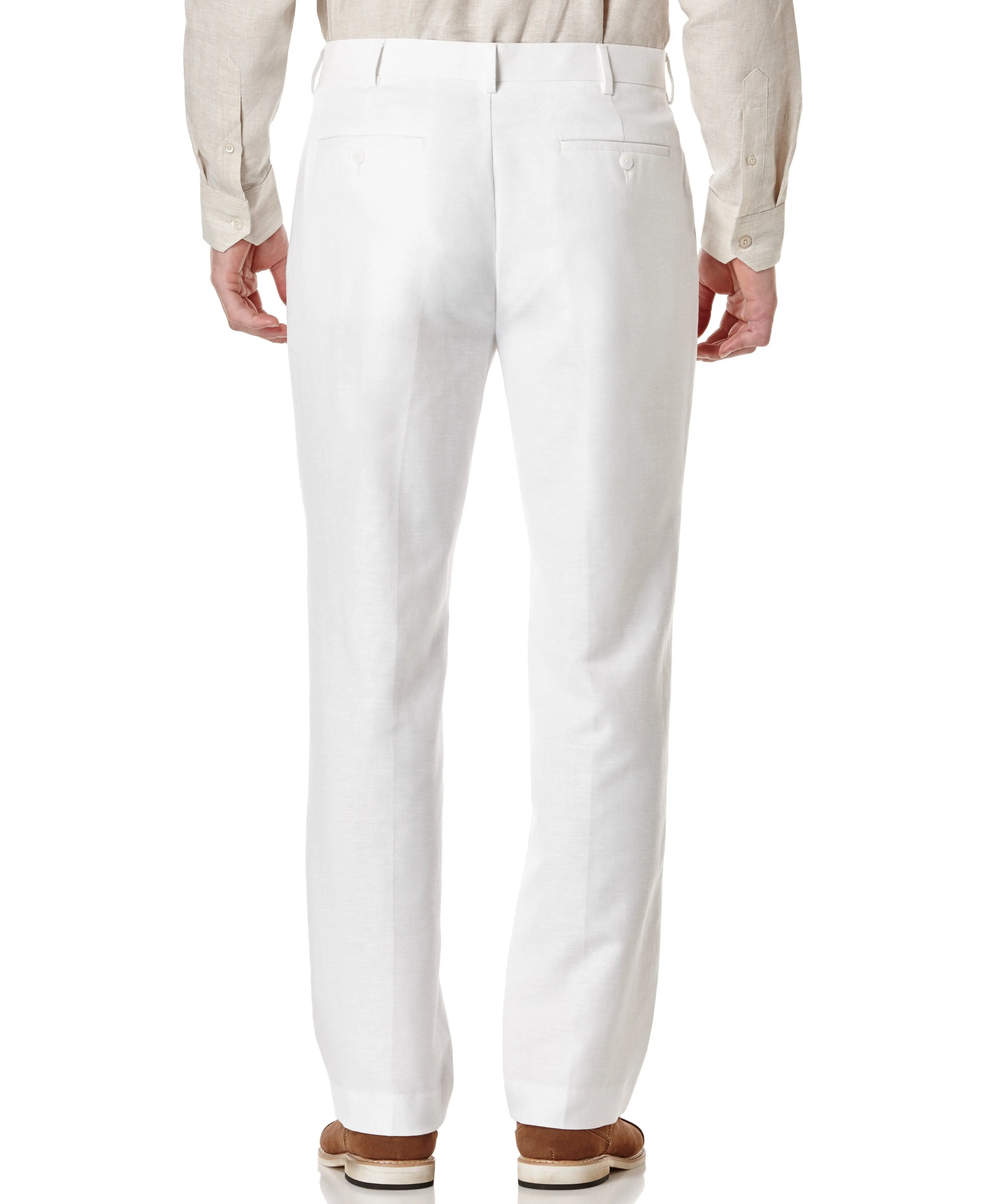 Big & Tall Linen-Blend Flat Front Pants