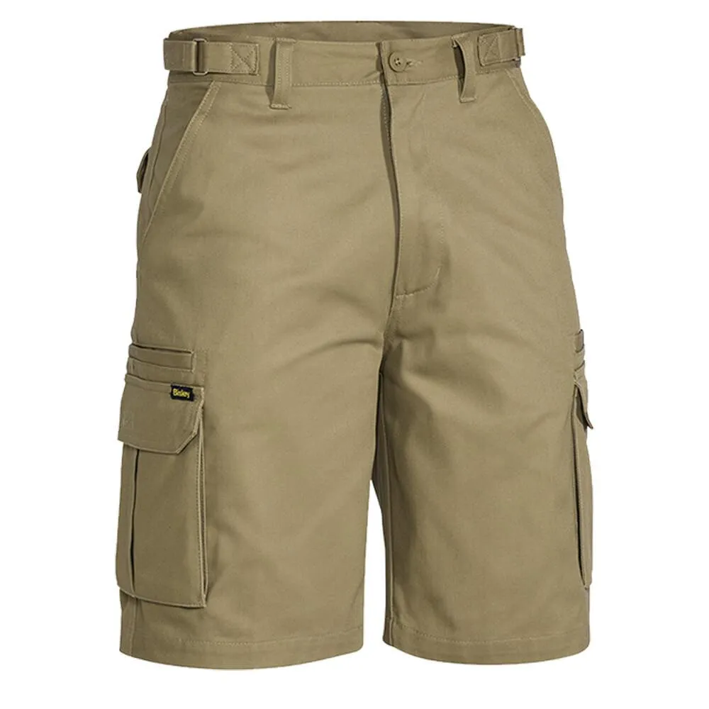 Bisley BSHC1007 Cotton Drill Cargo Shorts Khaki