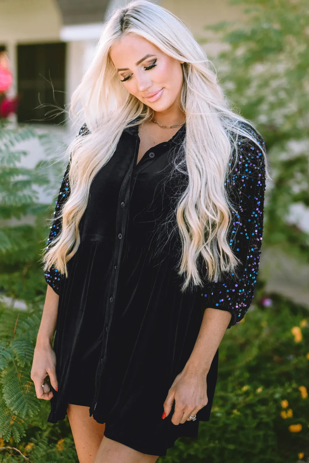Black Sequin Top
