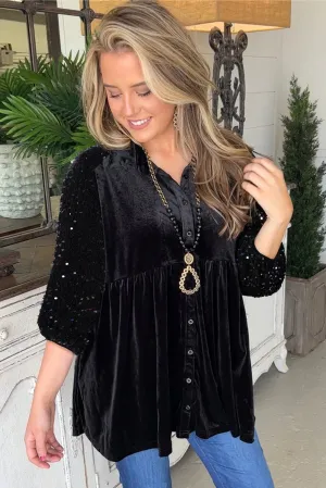 Black Sequin Top