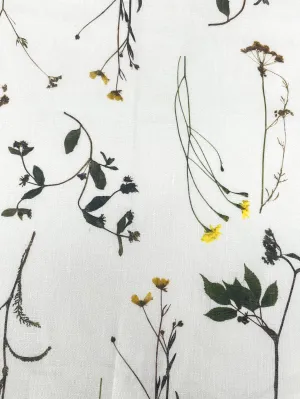 Bloom Plant Garden Handkerchief Light Weight 100% Linen Fabric By The Yard/CL1106