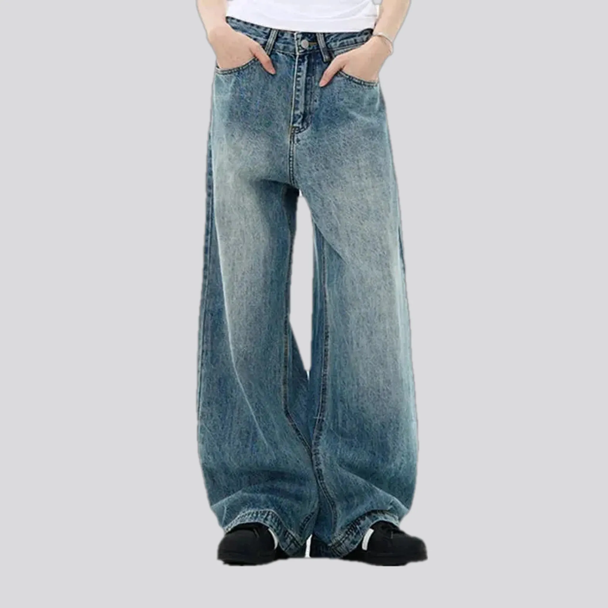 Boho baggy fashion men's jeans
