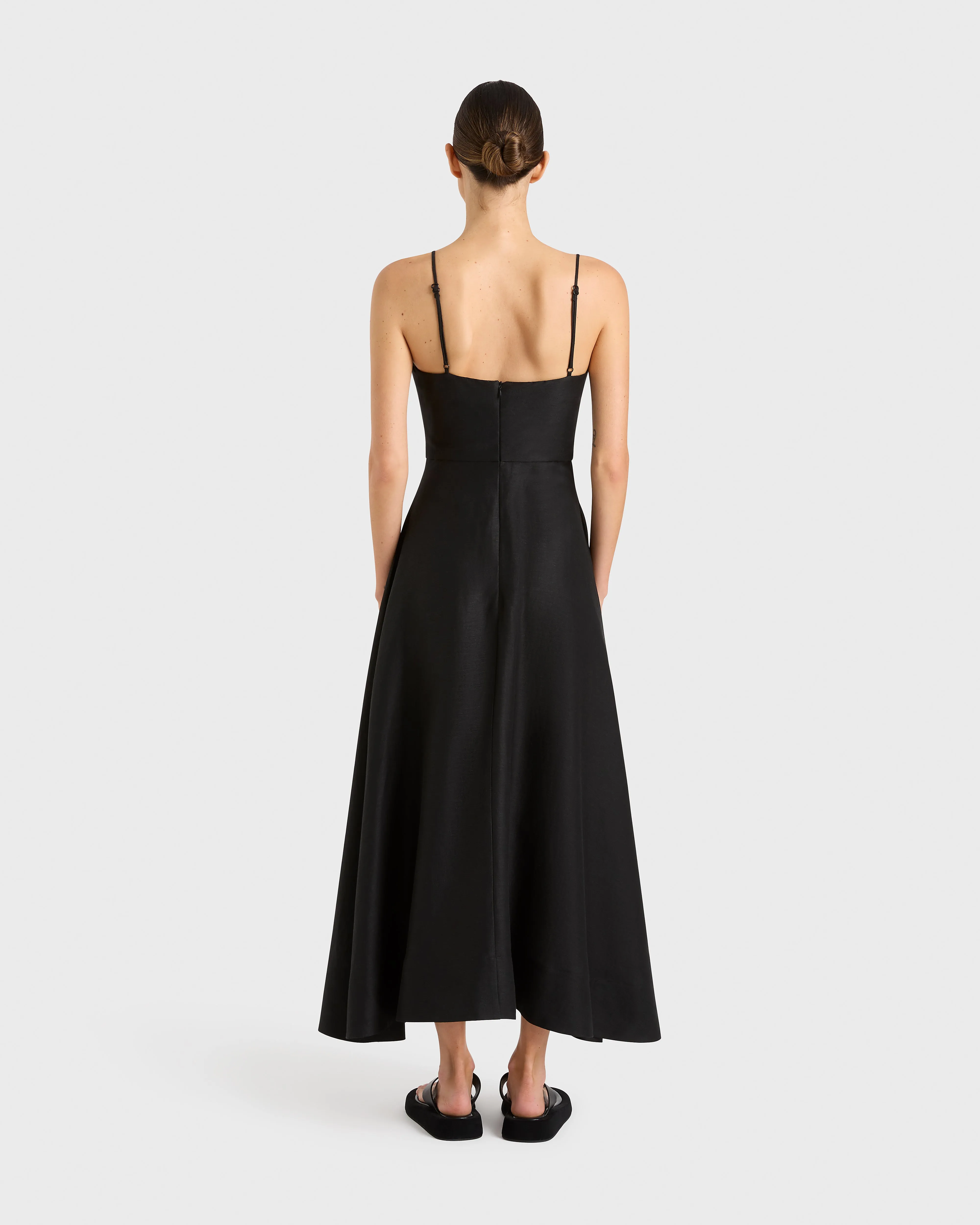 Bormio Flared Maxi Dress - Black