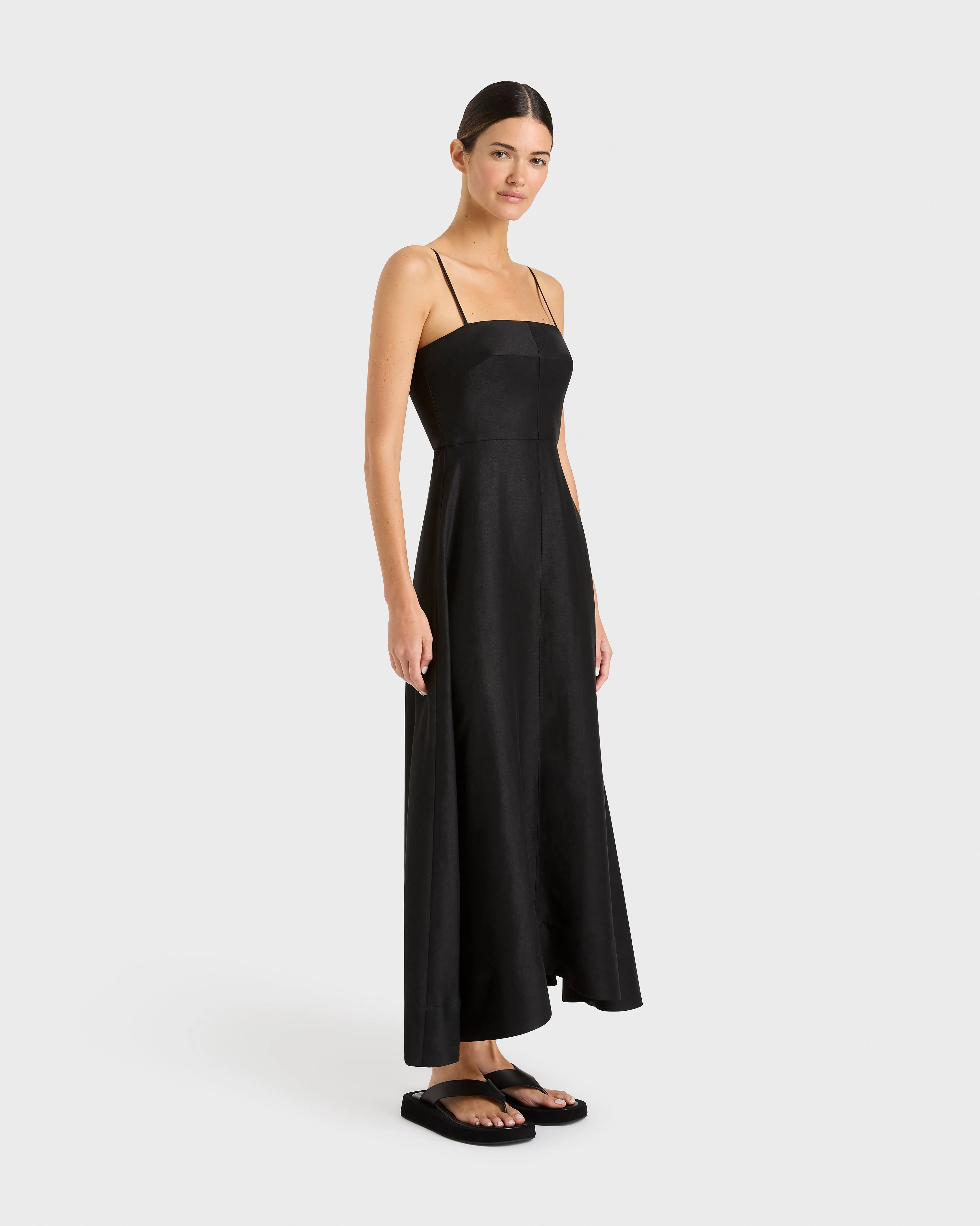 Bormio Flared Maxi Dress - Black