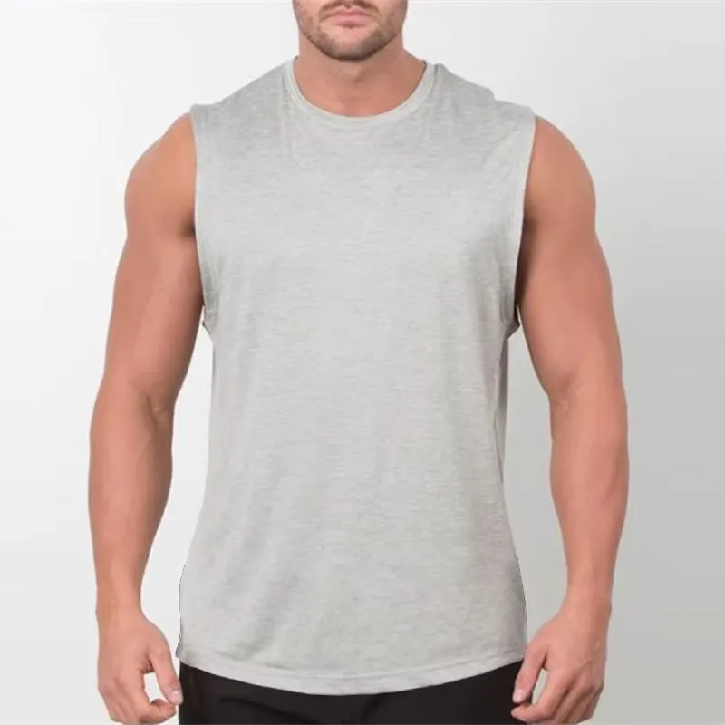 Brand New Plain Tank Top Men Bodybuilding Singlet Gym Stringer Sleeveless Shirt Blank Fitness Clothing Sportwear