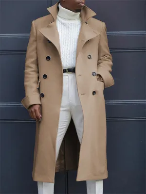 British Style Mid-length Outerwear Fashion Men's Coats