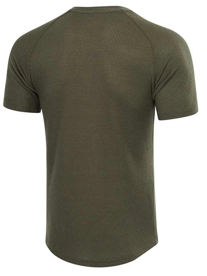 Casual Simple Style Plaid Design Short Sleeve T-shirts For Men