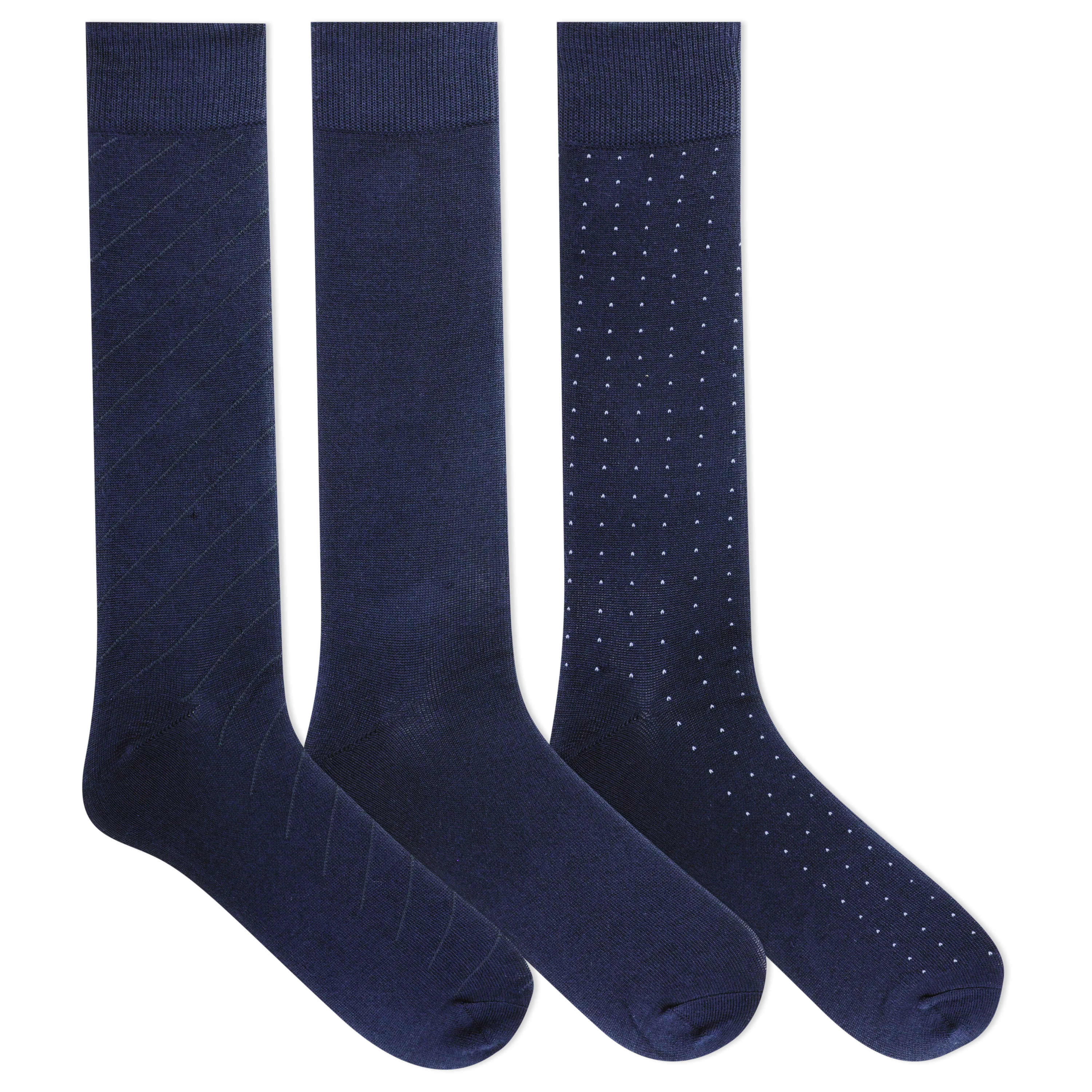 Chaps Men's Diagonal Pin Stripe Dress Crew Socks 3 Pair