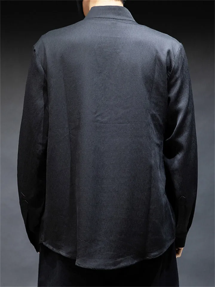 Chinese Style Men's Embroidered Lace-up Shirts