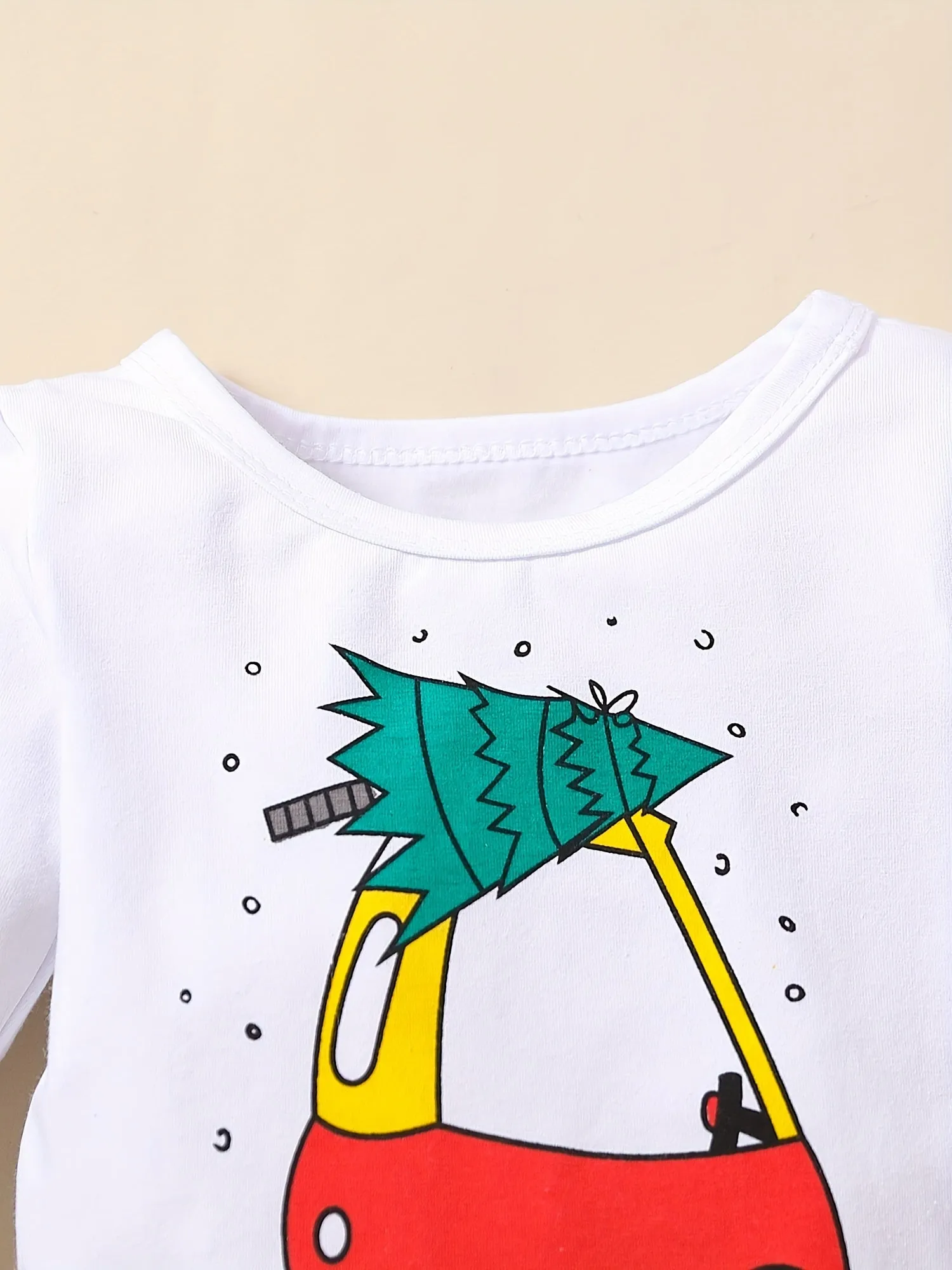 Christmas Boys Baby Toddler Cotton Long Sleeve Cute Small Car Print Top & Full Print Trousers Set Autumn Winter 2pcs Clothes Outdoor Set