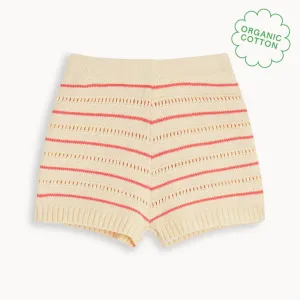 Costa - Coral Stripe Knit Baby & Kids Shorts