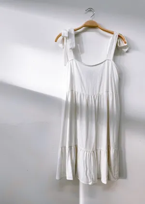 Daffodil Tiered Short Dress - White