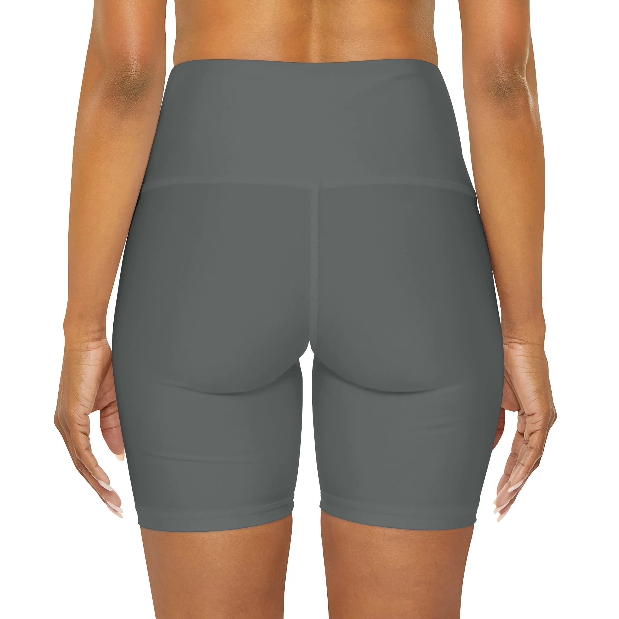 Dark Grey High Waisted Yoga Shorts