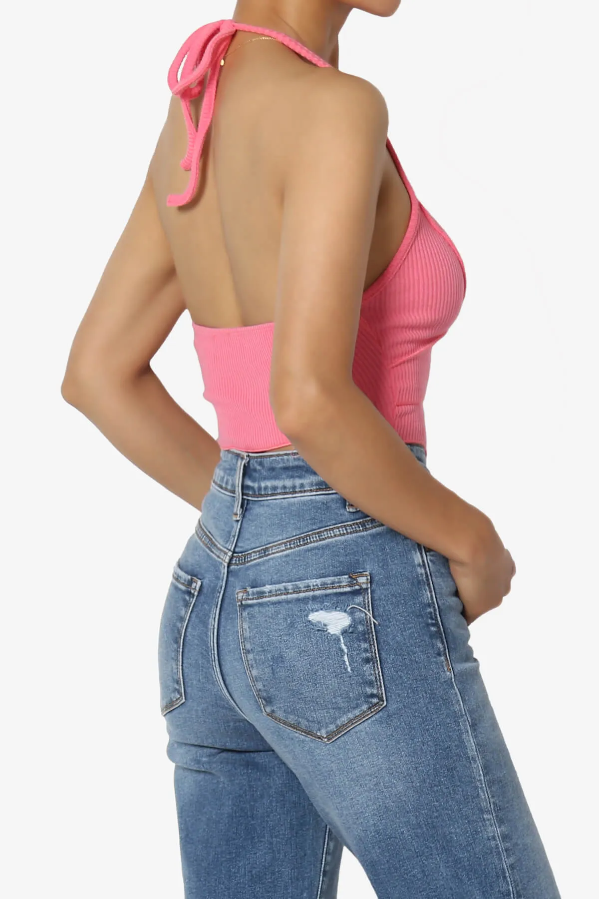 Ecstatic Ribbed Halter Tank Top