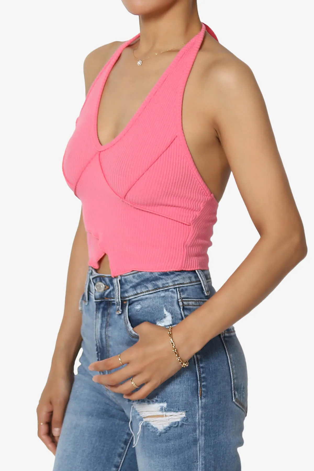 Ecstatic Ribbed Halter Tank Top