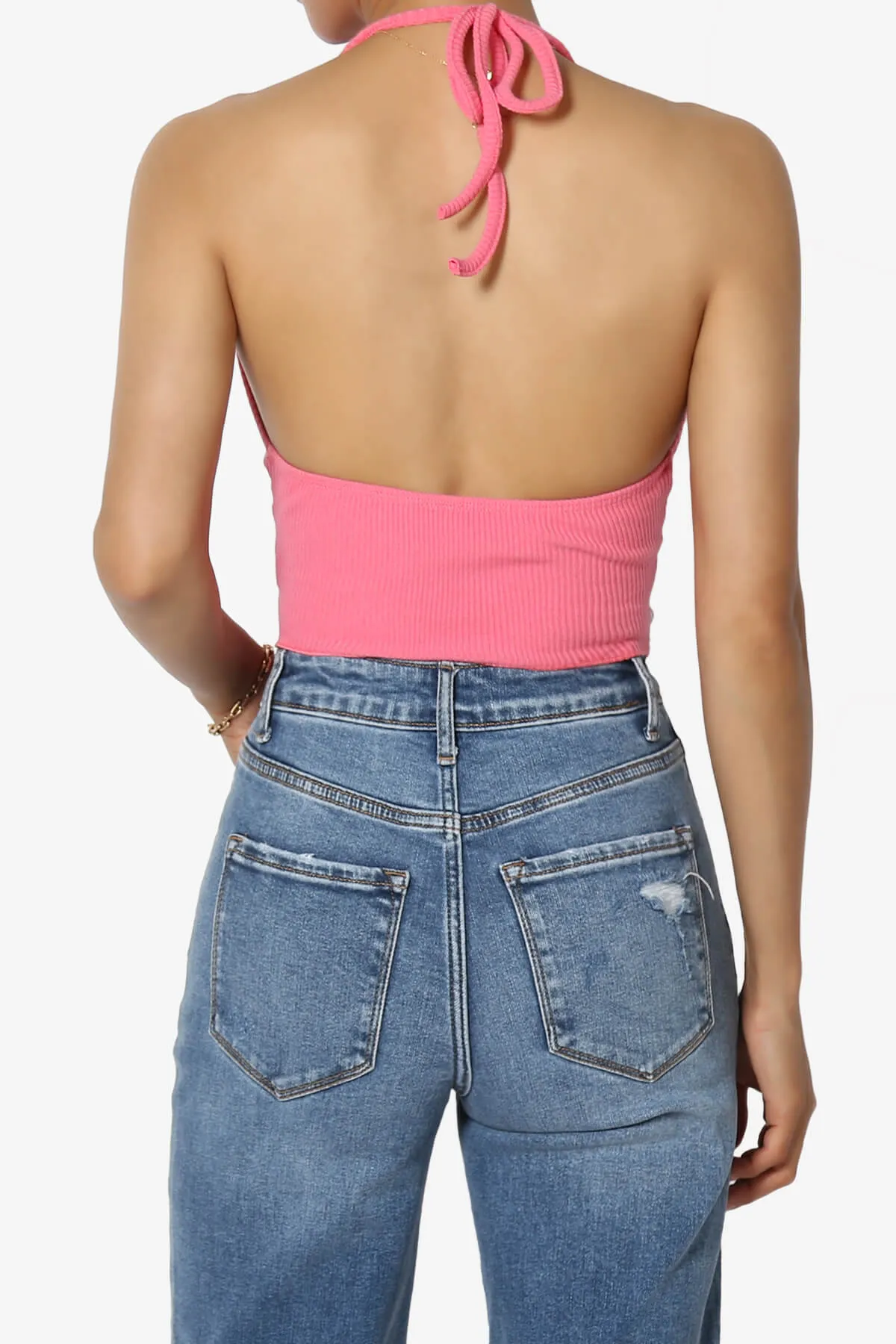 Ecstatic Ribbed Halter Tank Top