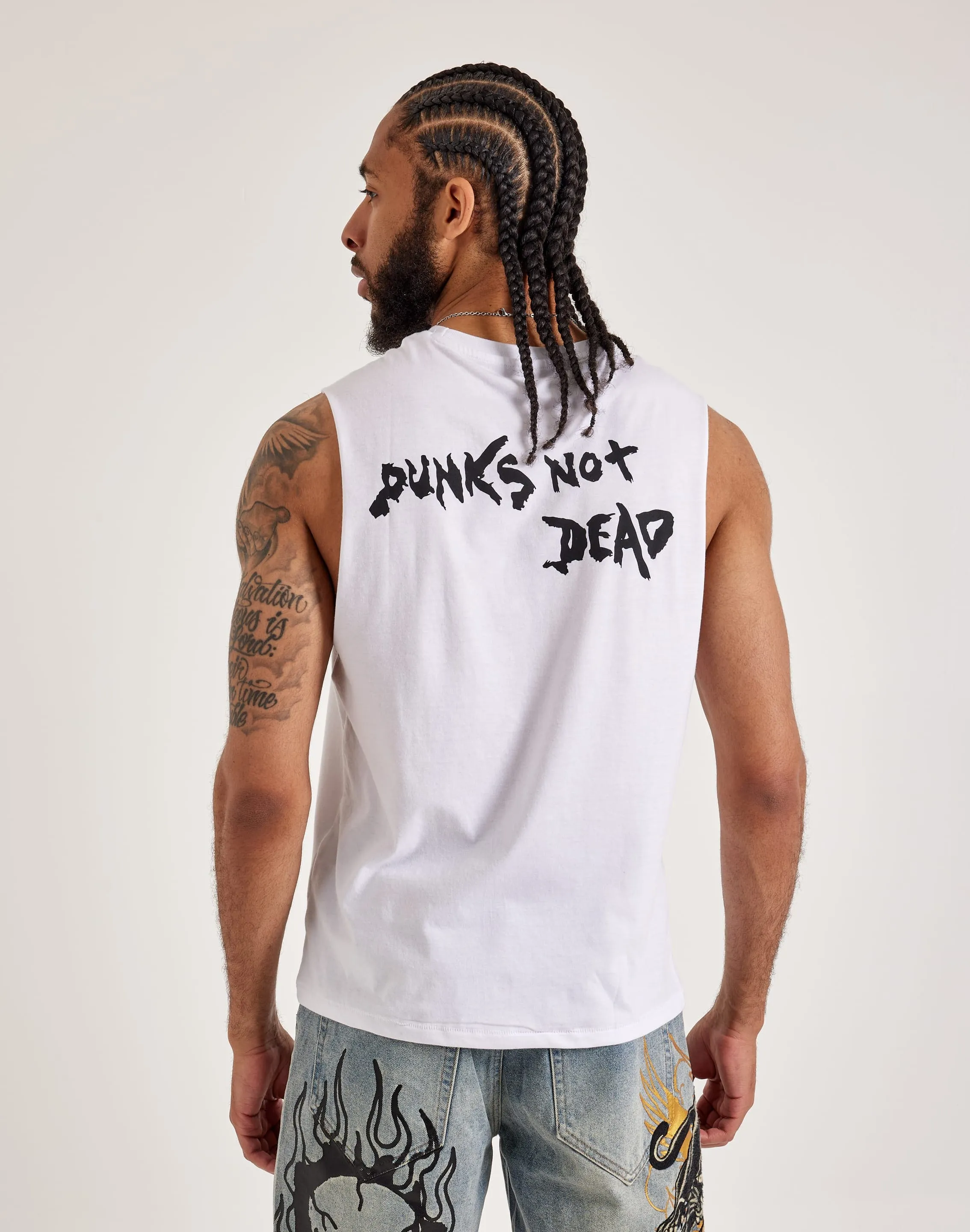 Ed Hardy Skull Top Hat Sleeveless Tee