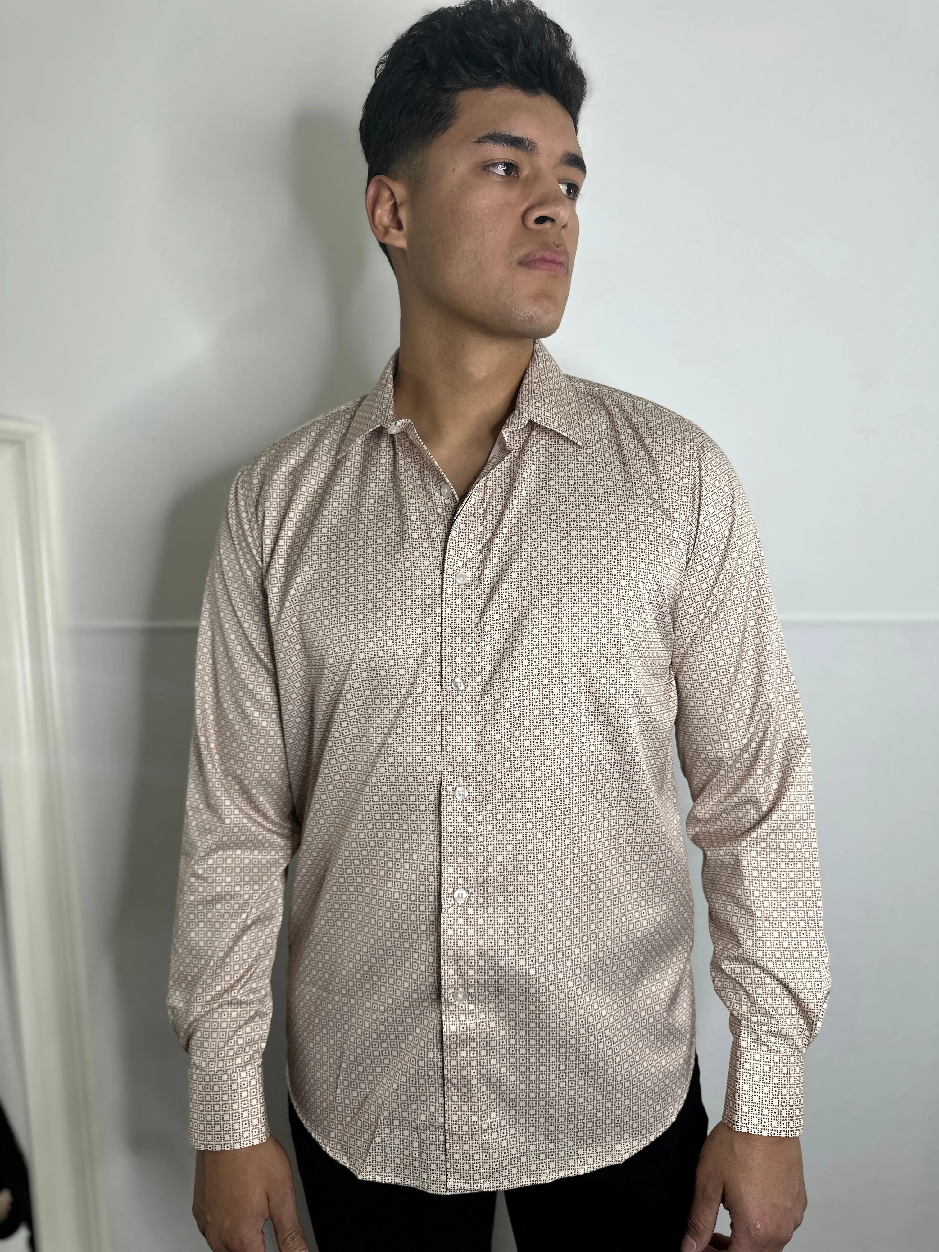 Edwin Moderno Beige Print Shirt