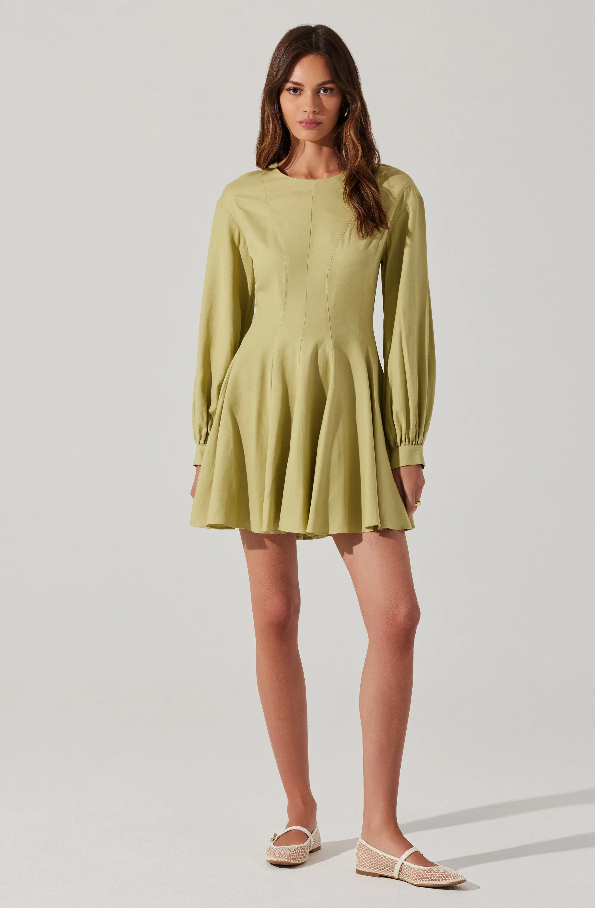 Elowyn Linen Blend Skater Dress