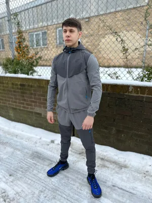 elude ghost men's tracksuit set light grey/coal/blue