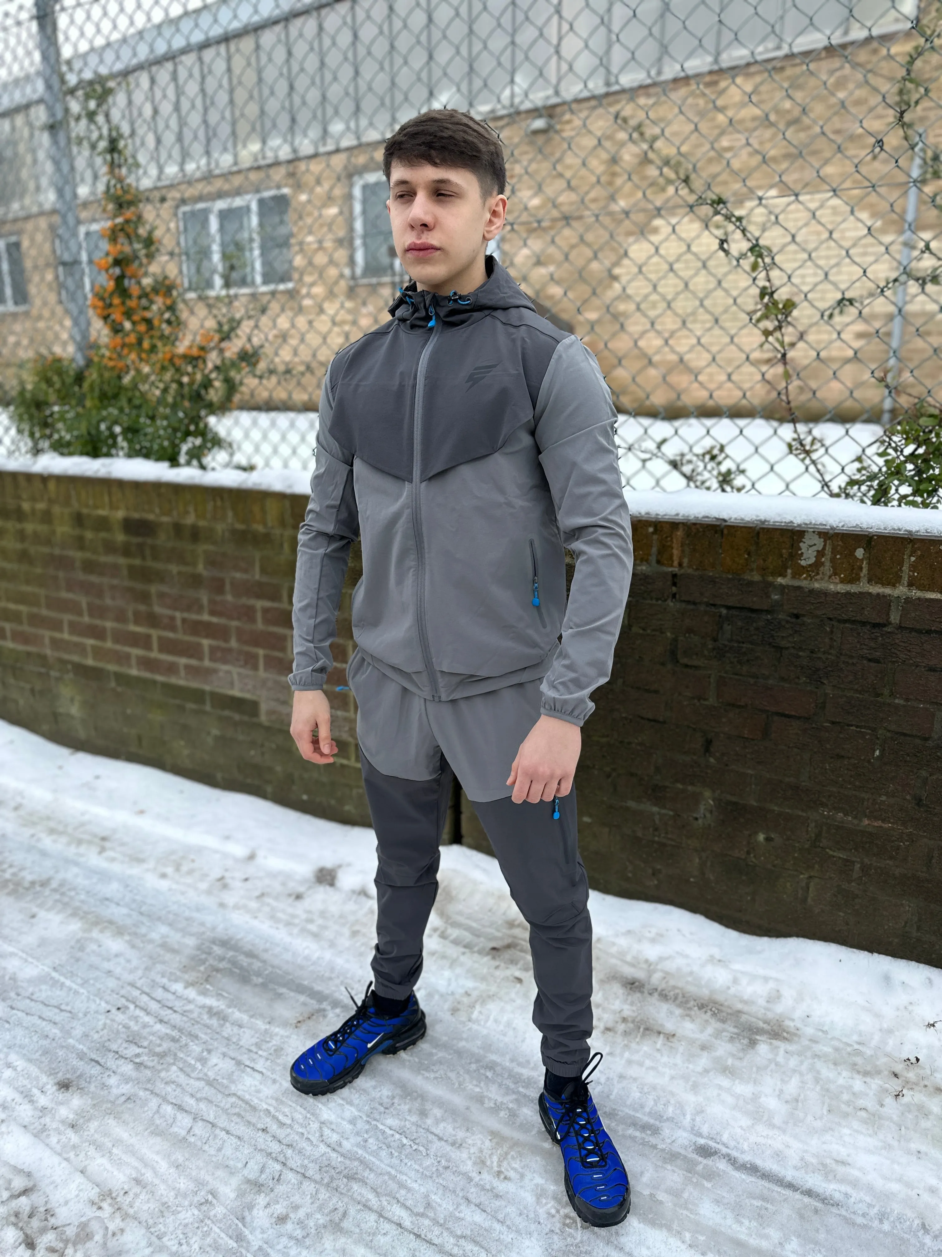 elude ghost men's tracksuit set light grey/coal/blue