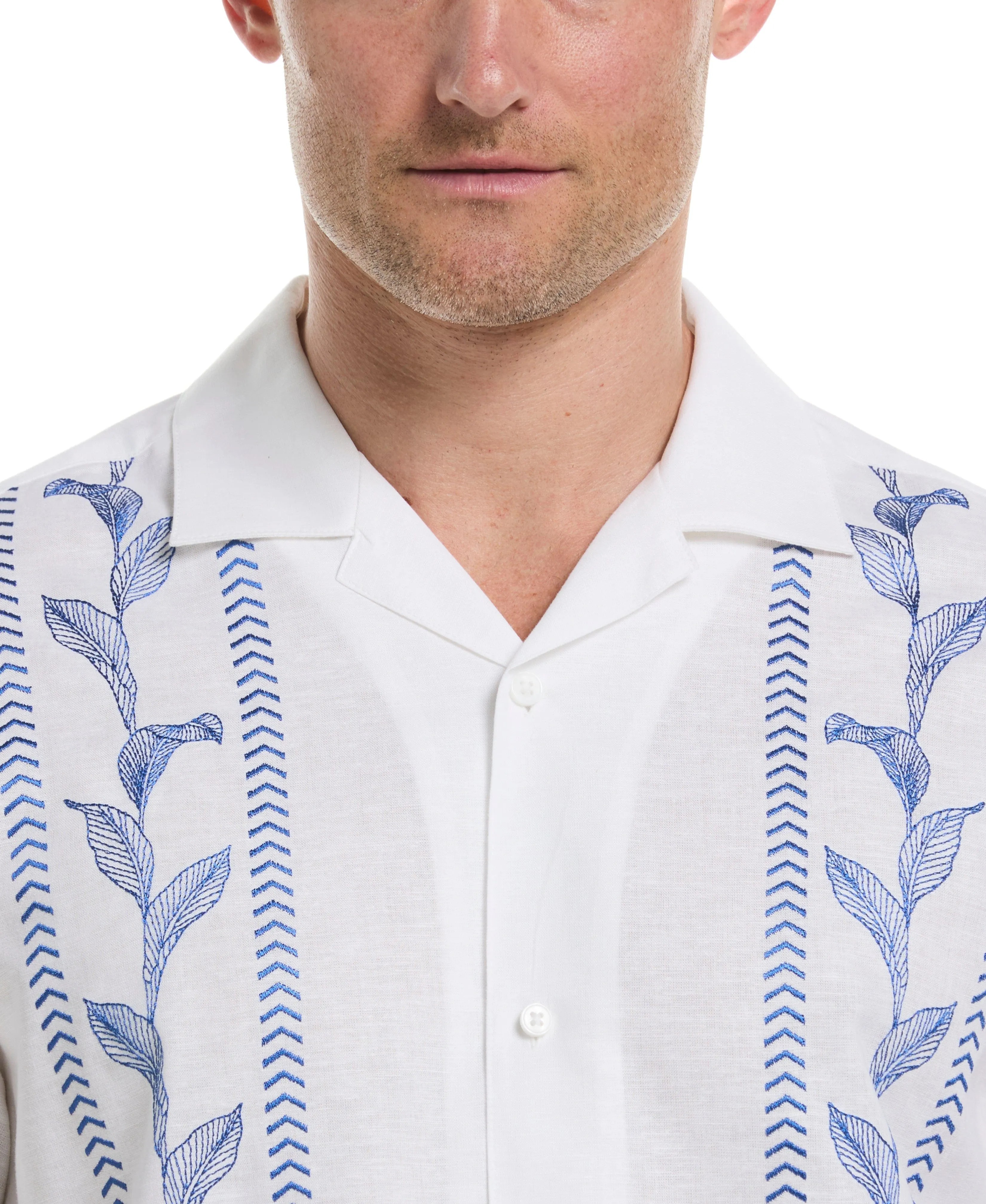 Embroidery Leaf Panel Shirt